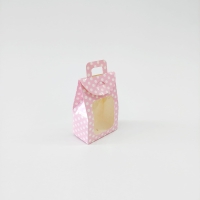11x7x4 Pembe Puantiyeli Mini Kağıt Çanta