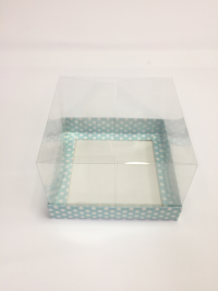 15x15x10 Asetatlı Mavi Puantiyeli Kutu