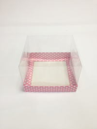 15x15x10 Asetatlı Pembe Puantiyeli Kutu