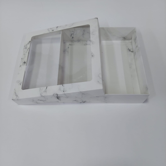 20x20x5 Çerçeveli Mermer Desenli Kutu