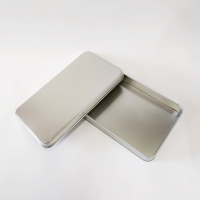 24x14x4 Dikdörtgen Gümüş Metal Kutu