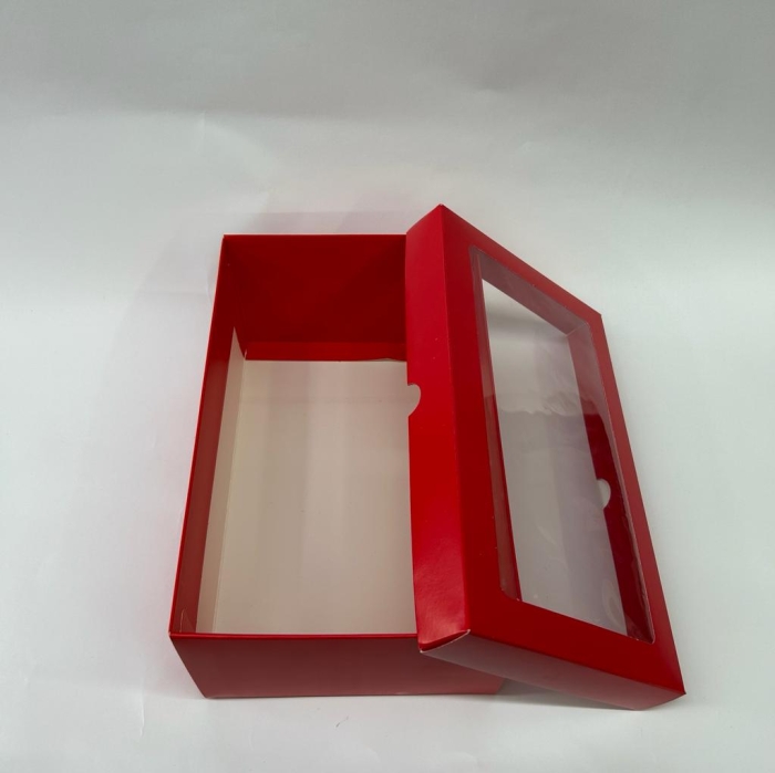 25x15x10 Kırmızı Pencereli Kutu