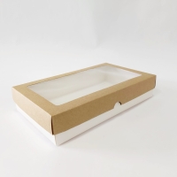 25x15x5 Kraft Çerçeveli Alt Beyaz Kutu