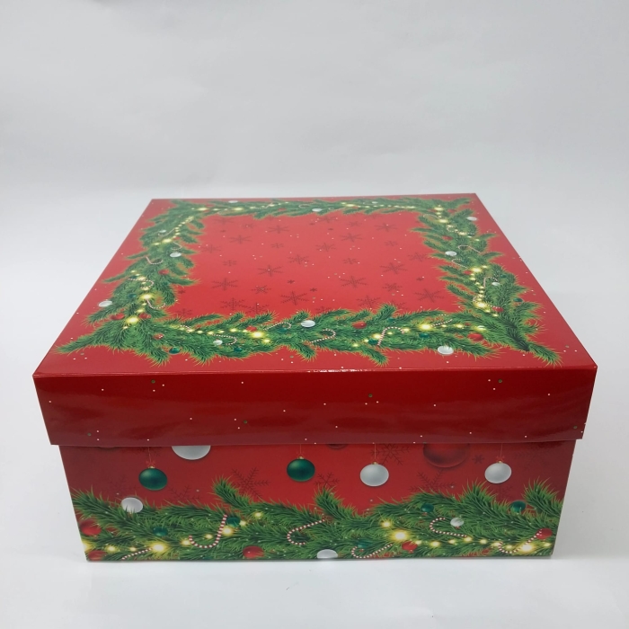 25x25x12 Kırmızı Yılbaşı Kutusu