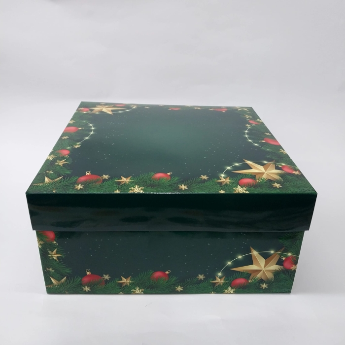 25x25x12 Yeşil Yılbaşı Kutusu