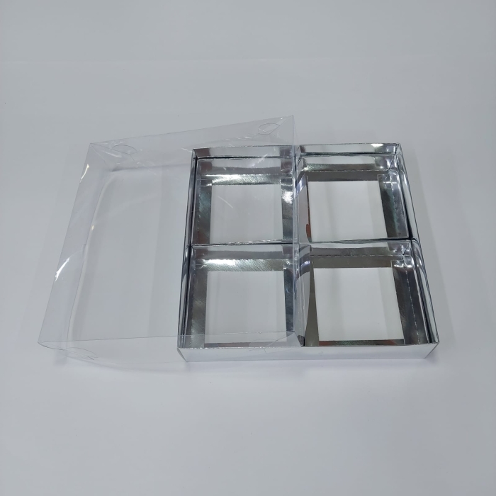 25x25x5 Bölmeli Gümüş Kutu