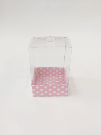 7x7x12 Pembe Puantiyeli Kutu