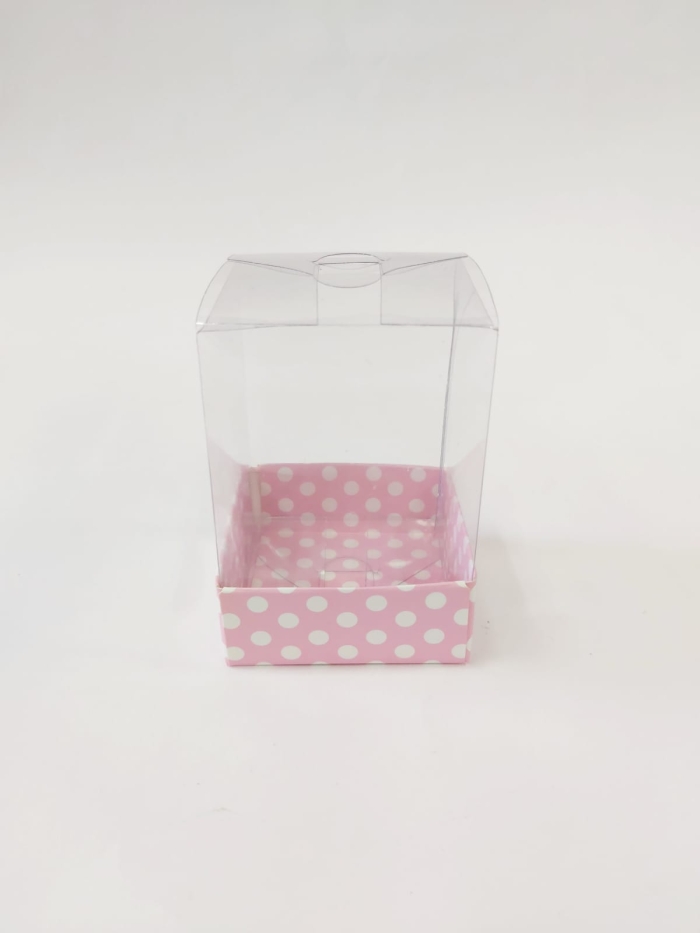 7x7x12 Pembe Puantiyeli Kutu