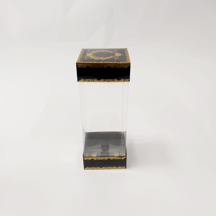 8x8x20 Çiftli Altın Yaldızlı Siyah Kutu