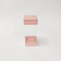 8x8x20 Çiftli Altın Yaldızlı Pembe Kutu