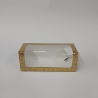 8x8x21 Altın Yaldızlı Koyu Bej Kutu