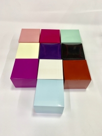8x8x6 Gümüş Yaldızlı Pembe Kutu