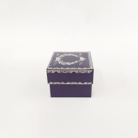 8x8x6 Gümüş Yaldızlı Lacivert Kutu