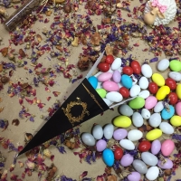 15X4 Siyah Altın Yaldızlı Külah 25 li pkt 