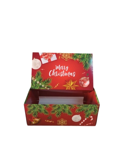 25x15x10 CM  KIRMIZI NOEL BASKILI  KUTU 