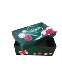 25x15x10 CM  YEŞİL  NOEL BASKILI  KUTU