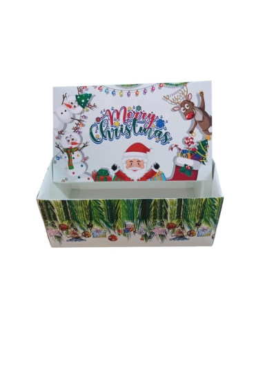 25x15x10 CM BEYAZ NOEL BASKILI KUTU