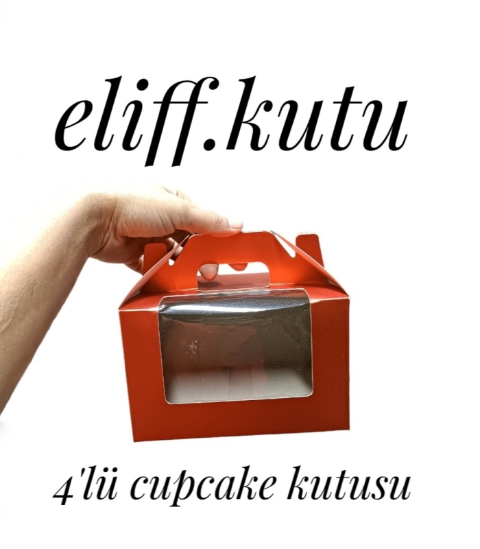 4'lü cupcake hareli kırmızı 