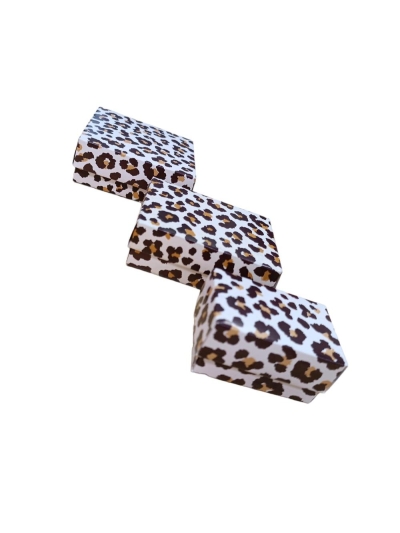 6X4X3 LEOPAR DESENLİ  SÜNGERLİ YÜZÜK KUTUSU  25 Lİ PAKET 