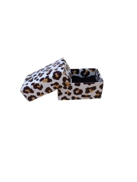6X4X3 LEOPAR DESENLİ  SÜNGERLİ YÜZÜK KUTUSU  25 Lİ PAKET 
