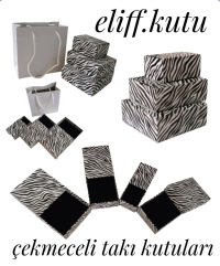 6X4X3 ZEBRA  DESENLİ ÇEKMECELİ SÜNGERLİ YÜZÜK KUTUSU (25li PKT)