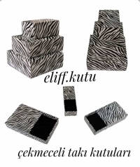 6X4X3 ZEBRA  DESENLİ ÇEKMECELİ SÜNGERLİ YÜZÜK KUTUSU (25li PKT)