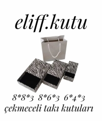 6X4X3 ZEBRA  DESENLİ ÇEKMECELİ SÜNGERLİ YÜZÜK KUTUSU (25li PKT)