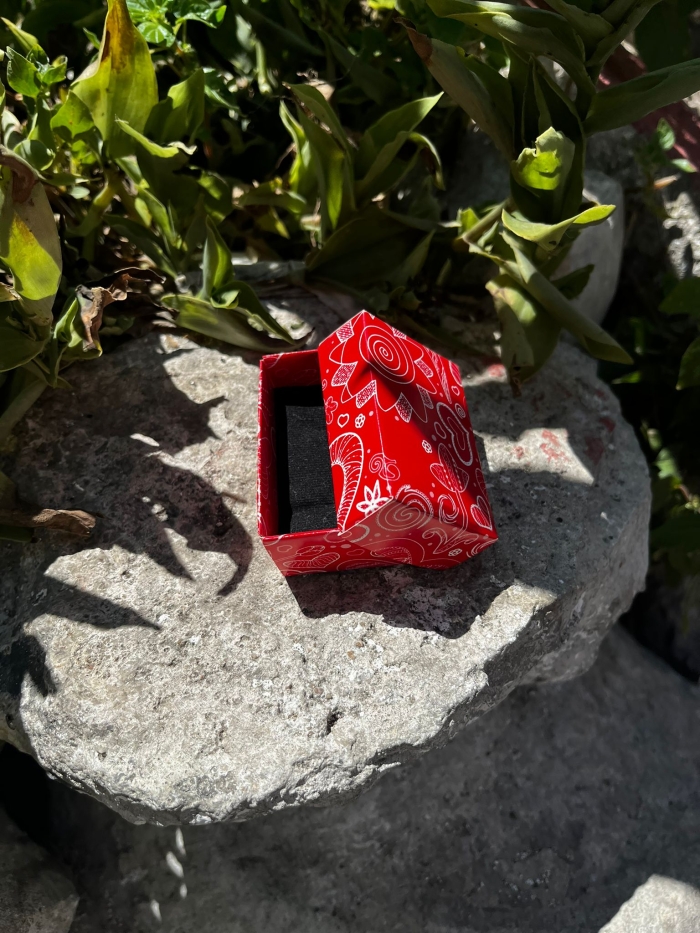 6x4x3.CM SÜNGERLİ KIRMIZI KALPLİ YÜZÜK KUTUSU PAKETLER 25'LİDİR 