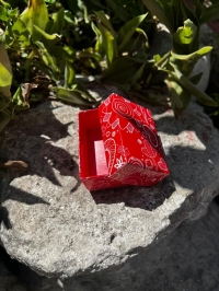6x4x3.CM SÜNGERLİ KIRMIZI KALPLİ YÜZÜK KUTUSU PAKETLER 25'LİDİR 