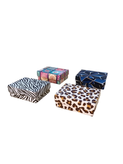 8X6X3 LEOPAR DESENLİ SUNGERLİ TAKI KUTUSU (25li)