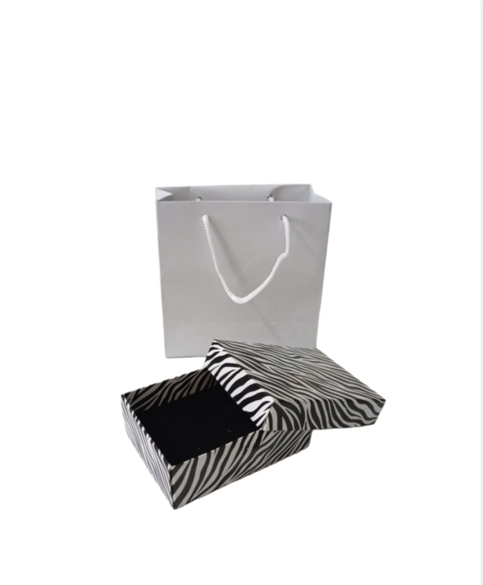 8X6X3 ZEBRA  DESENLİ ÇEKMECELİ SÜNGERLİ TAKI KUTUSU 