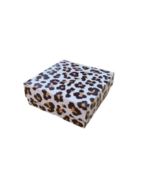 8X8X3 LEOPAR DESENLİ SÜNGERLİ TAKI KUTUSU 25 Lİ PAKET 
