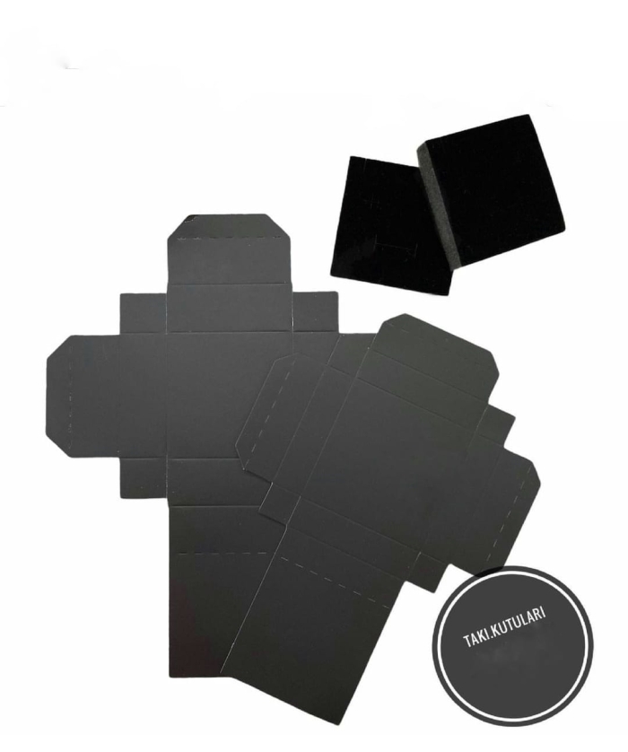 8X8X3 SİYAH DESENLİ SÜNGERLİ TAKI KUTUSU 