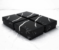 8x6x3 SİYAH MERMER DESENLİ SÜNGERLİ TAKI KUTUSU (25 Lİ PKT)