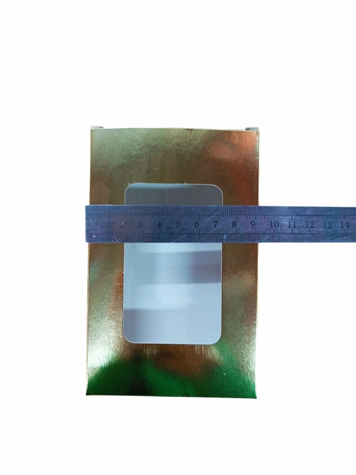 DUBAİ ÇİKOLATA KUTUSU PENCERELİ GOLD  14X9X3.CM 