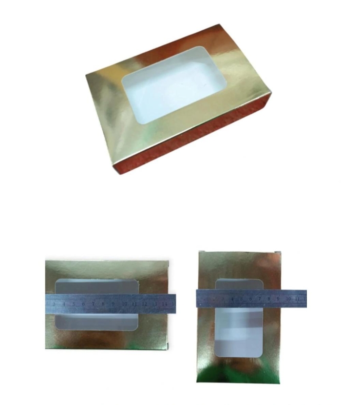 DUBAİ ÇİKOLATA KUTUSU PENCERELİ GOLD  14X9X3.CM 