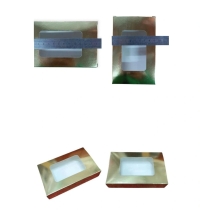 DUBAİ ÇİKOLATA KUTUSU PENCERELİ GOLD  14X9X3.CM 