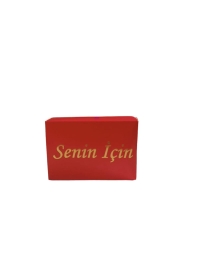 6x4x3 KIRMIZI GOLD VARAK YALDIZLI BASKILI  SENİN İÇİN YAZILI YÜZÜK KUTUSU 25Lİ PAKET 