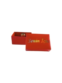 6x4x3 KIRMIZI GOLD VARAK YALDIZLI BASKILI  SENİN İÇİN YAZILI YÜZÜK KUTUSU 25Lİ PAKET 