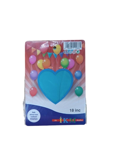 MAVİ KALP FOLYO YALDIZLI BALON  18 İNÇ