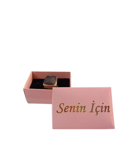 PEMBE GOLD VARAK YALDIZLI BASKILI  SENİN İÇİN YAZILI YÜZÜK KUTUSU