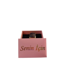 PEMBE GOLD VARAK YALDIZLI BASKILI  SENİN İÇİN YAZILI YÜZÜK KUTUSU