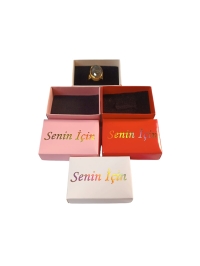PEMBE GOLD VARAK YALDIZLI BASKILI  SENİN İÇİN YAZILI YÜZÜK KUTUSU
