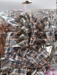 SİYAH KIRMIZI  EKOSE DESENLİ 2 CM LIK HAZIR FIYONK 10 lu  PAKET