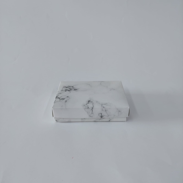 12x9x3 Beyaz Mermer Desenli Takı Kutusu