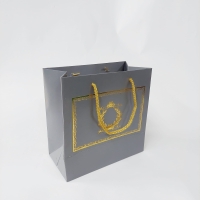 20x20x10 Lila Altın Yaldızlı Karton Çanta