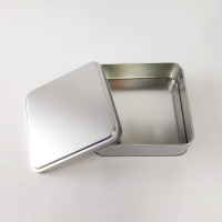 20x5 Kare Gümüş Metal Teneke Kutusu