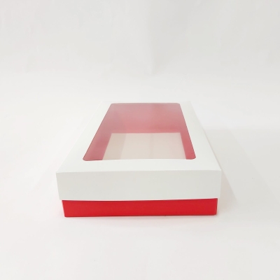 25x15x5 Beyaz Çerçeveli Alt Kırmızı Kutu