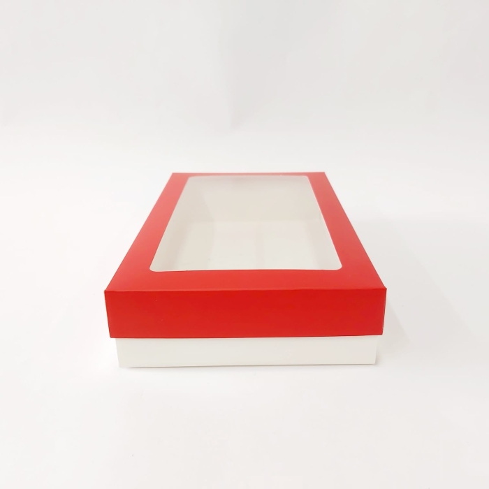 25x15x5 Kırmızı Çerçeveli Alt Beyaz Kutu