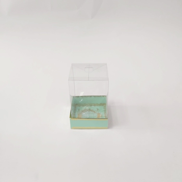 8x8x11 Altın Yaldızlı Mint Yeşil Kutu